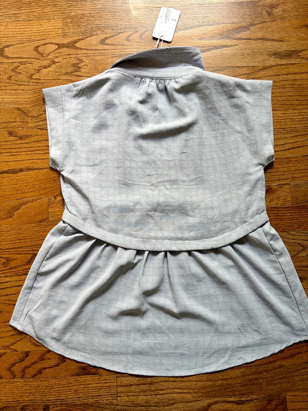 Casual Collar Peplum Blouse in Light Gray - Picture 3 of 11